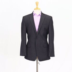 Calvin Klein 38R Gray Blazer Sport Coat Jacket 2-Button Herringbone T489